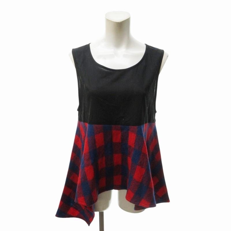 エンフォルド ENFOLD 20AW レイヤードニット セーター 切替 チェック