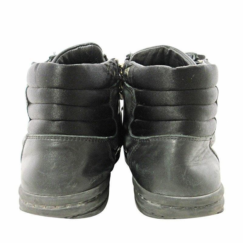 CHANEL シャネル　35 22cm ブラック　黒　ココマーク CHANEL シャネル オールレザー チェーン スニーカー ココマーク