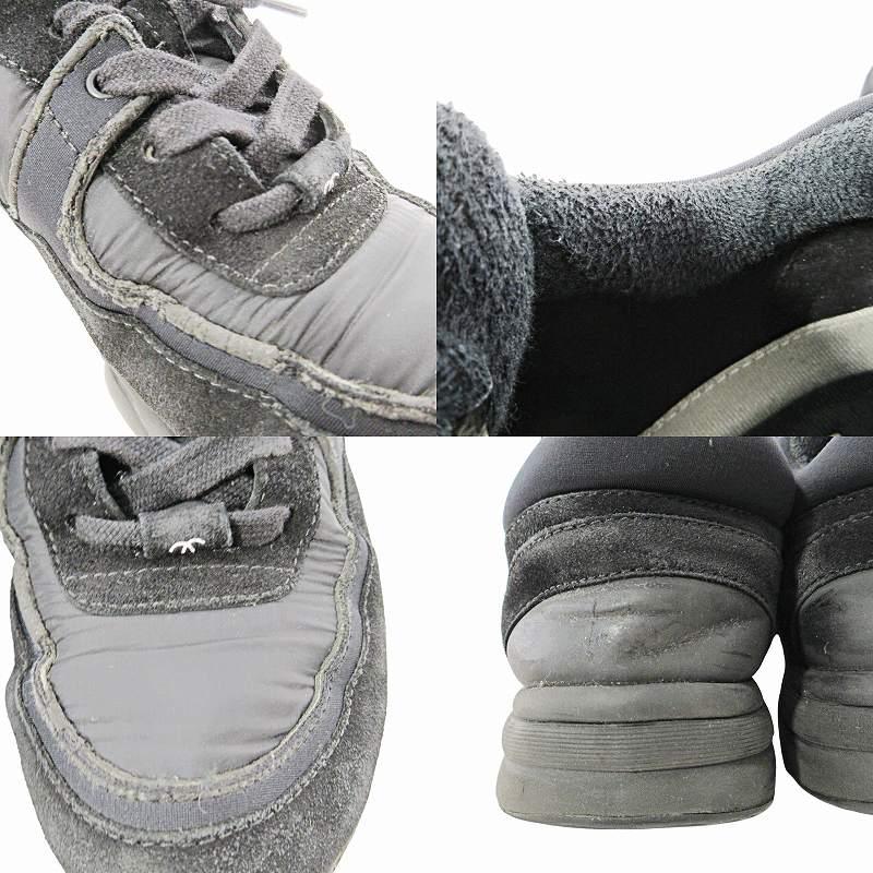 【中古】シャネル CHANEL ココマーク スニーカー ナイロン スエード 39 26cm ブラック 黒 0709 IBO73 レディース CHANEL（シャネル） ココマーク スニーカー ナイロン スエード 39 26cm