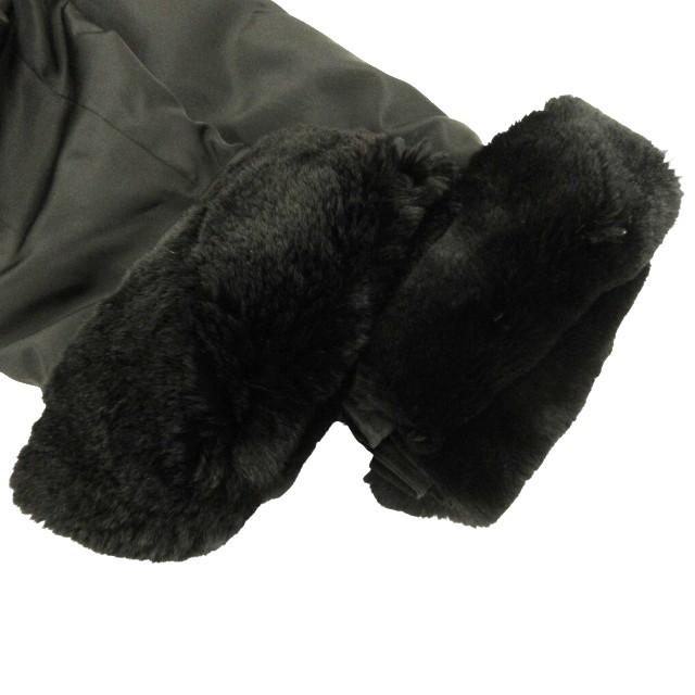 【中古】ランバン LANVIN COLLECTION ラビットファー コート ジャケット ナイロン 黒 ブラック 40 約M IBO73 ランバン LANVIN COLLECTION ラビットファー コート ジャケット