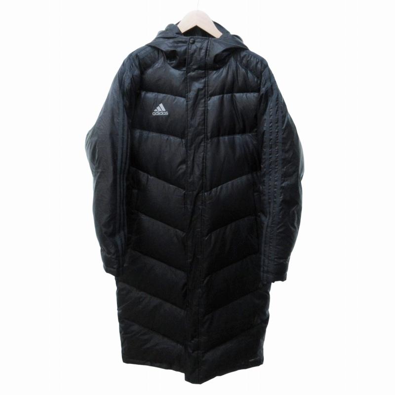 adidas（アディダス） ダウンコート ベンチコート ジップアップ ロゴ