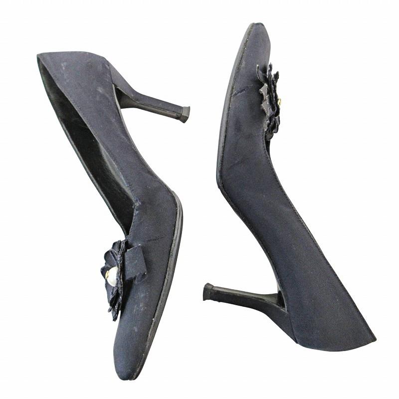 【箱付き・美品✨】シャネル　ココパール　パンプス　カメリア　37　グログラン CHANEL シャネル カメリア ココマークパール パンプス