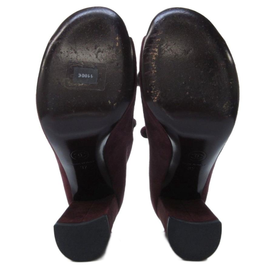 CHANEL カメリア ココマーク ショートブーツ ブーティ レザー CHANEL カメリア ココマーク ショートブーツ ブーティ レザー