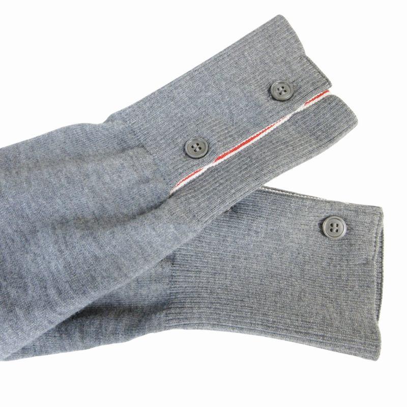 【中古】トムブラウン THOM BROWNE 4BAR クラシック Vネック ファインメリノウール カーディガン 薄手 0 約S トムブラウン THOM BROWNE 4BAR クラシック Vネック ファインメリノ