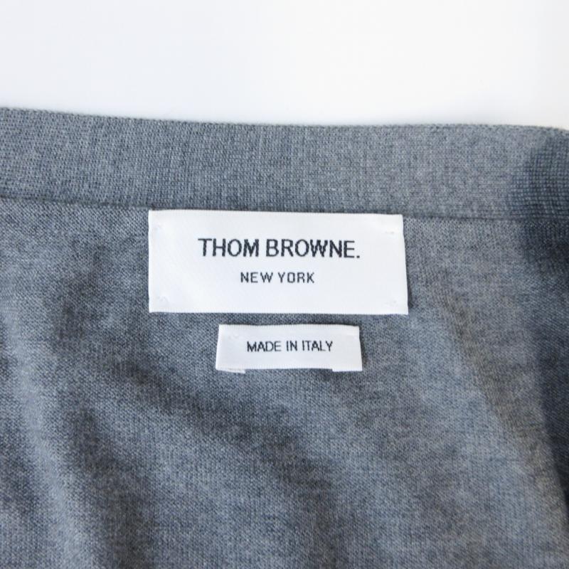 トムブラウン THOM BROWNE 4BAR クラシック Vネック ファインメリノ
