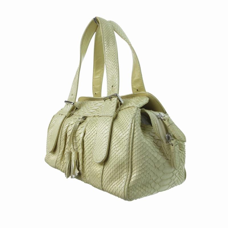 タケオニシダ TAKEONISHIDA ハンドバッグ タッセル パイソン
