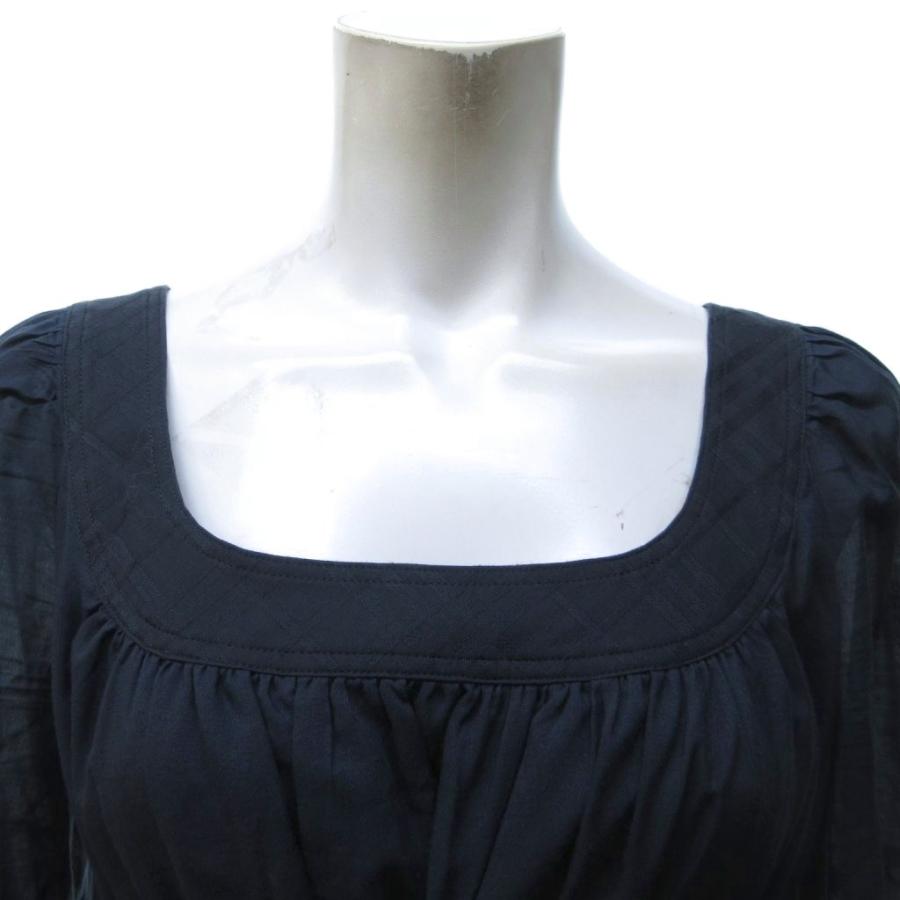 バーバリーブルーレーベル38フリルワンピースBurberry 美品 バーバリーブルーレーベル 胸元のフリルが可愛いドッキング