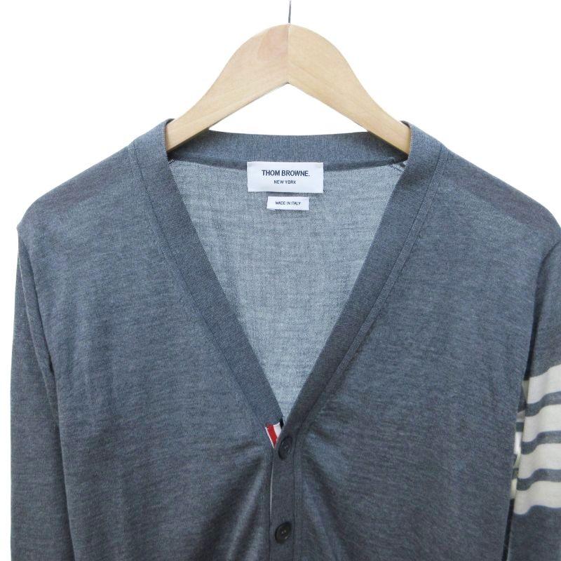 トムブラウン THOM BROWNE 4BAR クラシック Vネック ファインメリノ