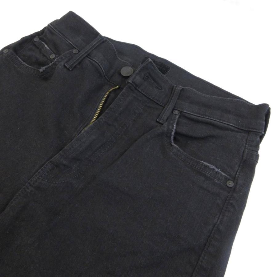 Yui様　MOTHER ブラックデニムパンツ マザー mother ブラックデニム ジーンズ チノパン USED加工 フリンジ