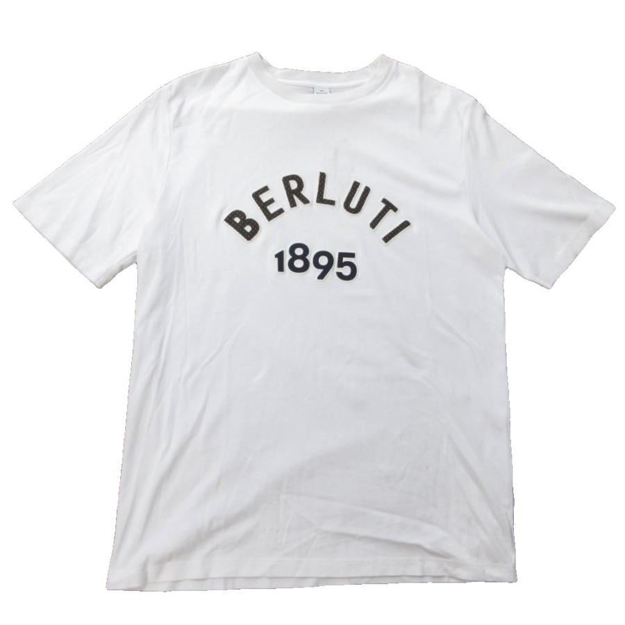 【中古】ベルルッティ Berluti コットン Tシャツ カットソー 半袖 白 ホワイト M R25JRS105JAEK ■MNK1 ベルルッティ Berluti コットン Tシャツ カットソー 半袖 白 ホワイト