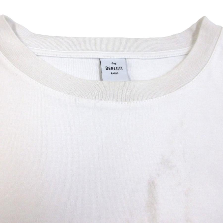 【中古】ベルルッティ Berluti コットン Tシャツ カットソー 半袖 白 ホワイト M R25JRS105JAEK ■MNK1 ベルルッティ Berluti コットン Tシャツ カットソー 半袖 白 ホワイト