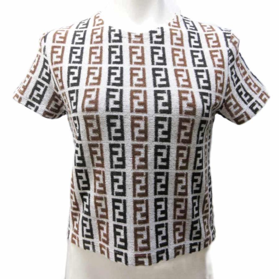 FENDIフェンディ　ズッカ柄 パイルTシャツ　42 FENDIフェンディ ズッカ柄 パイルTシャツ 42