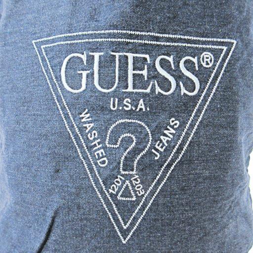 未使用品 ゲス GUESS トートバッグ ショルダーバッグ ロゴ刺繍 デニム 