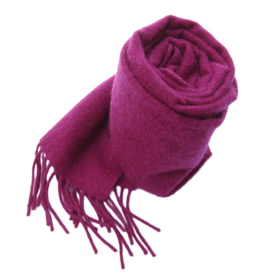 ウール混合 紫色 マフラー フリンジ付き ウール混合 紫色 マフラー フリンジ付き