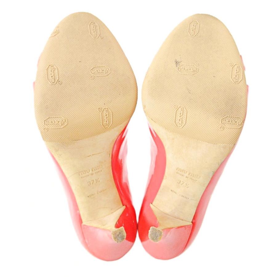 miu miu（ミュウミュウ） パテントレザー エナメル オープントゥ