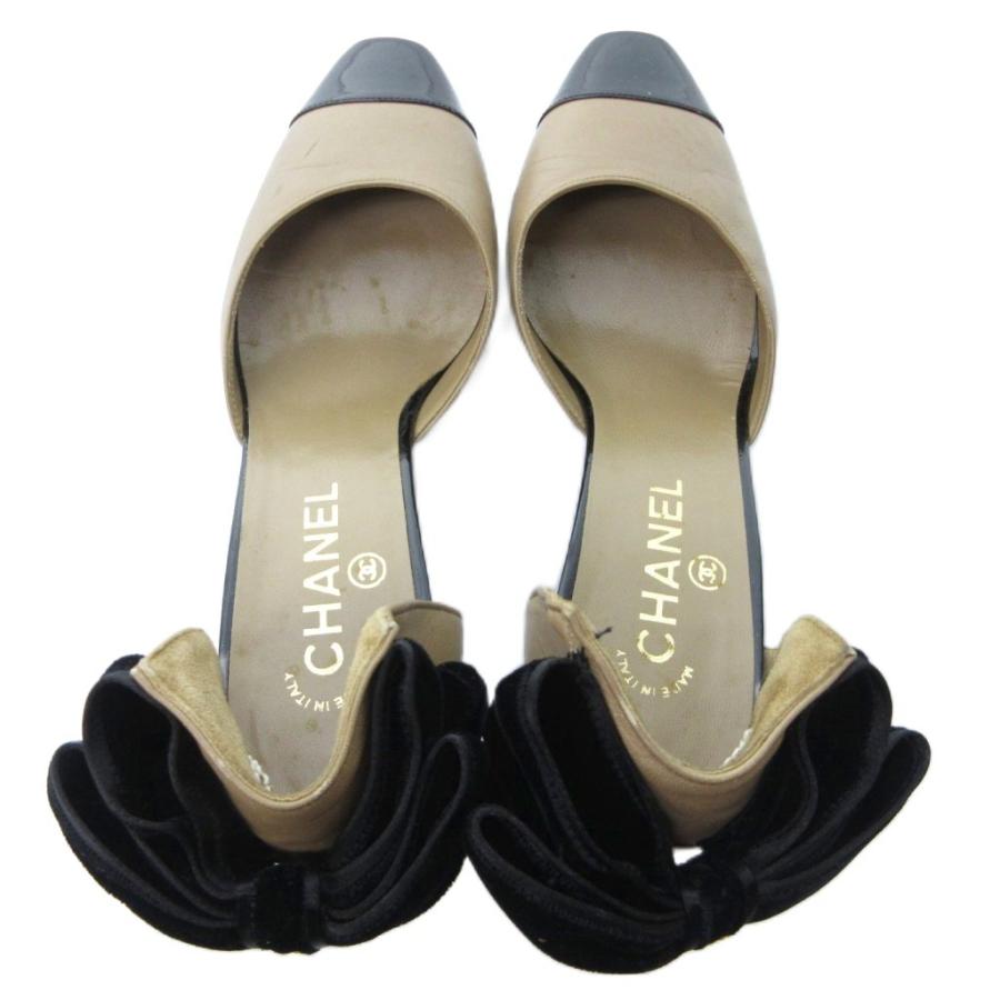 CHANEL（シャネル） バイカラー ココマーク バックリボン パンプス