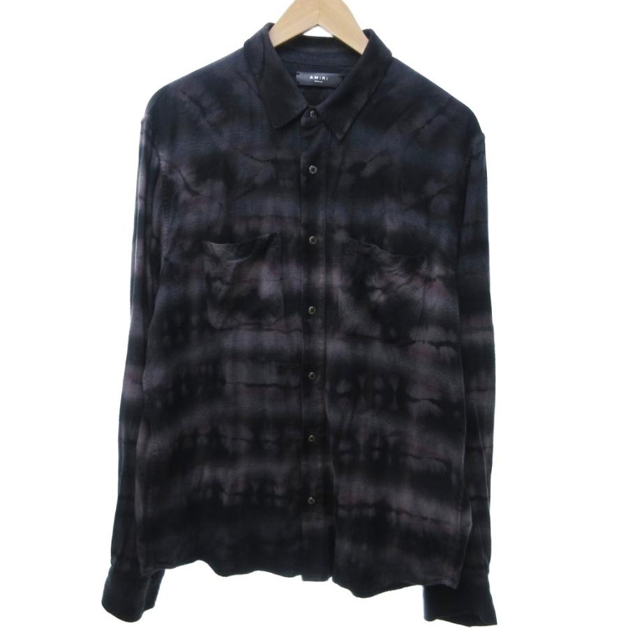 アミリ AMIRI 希少 タイダイ フランネルシャツ 長袖 オンブレチェック