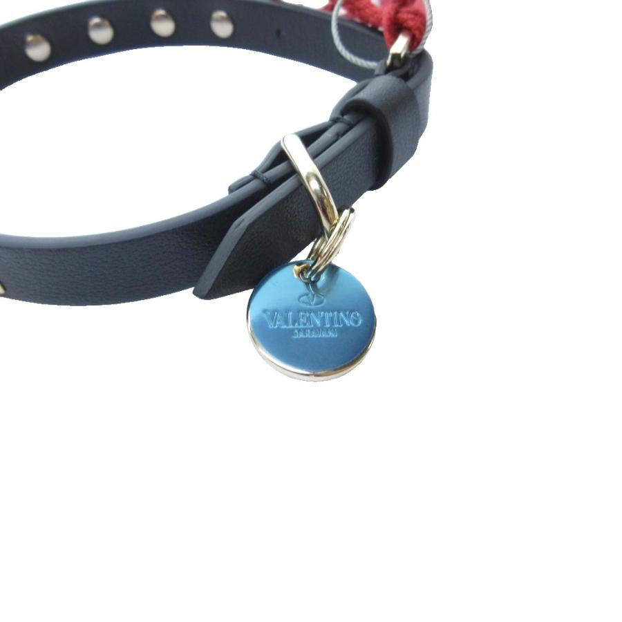 未使用品 ヴァレンティノ ガラヴァーニ VALENTINO GARAVANI タグ付 犬用首輪 カラー ペット用品 スタッズ レザー ロゴチャーム 黒_3