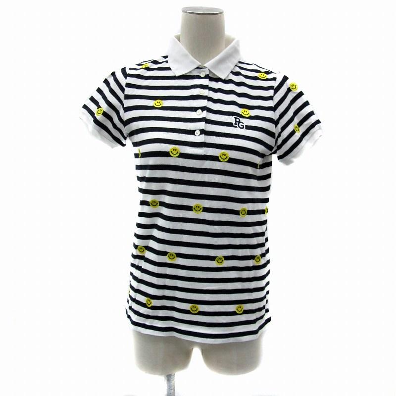 極美品 パーリーゲイツ 半袖セットアップ ゴルフ2022 ポロシャツ 黒 白 新品タグ付き PEARLY GATES 半袖ポロシャツ サイズM Pe格子サッカー