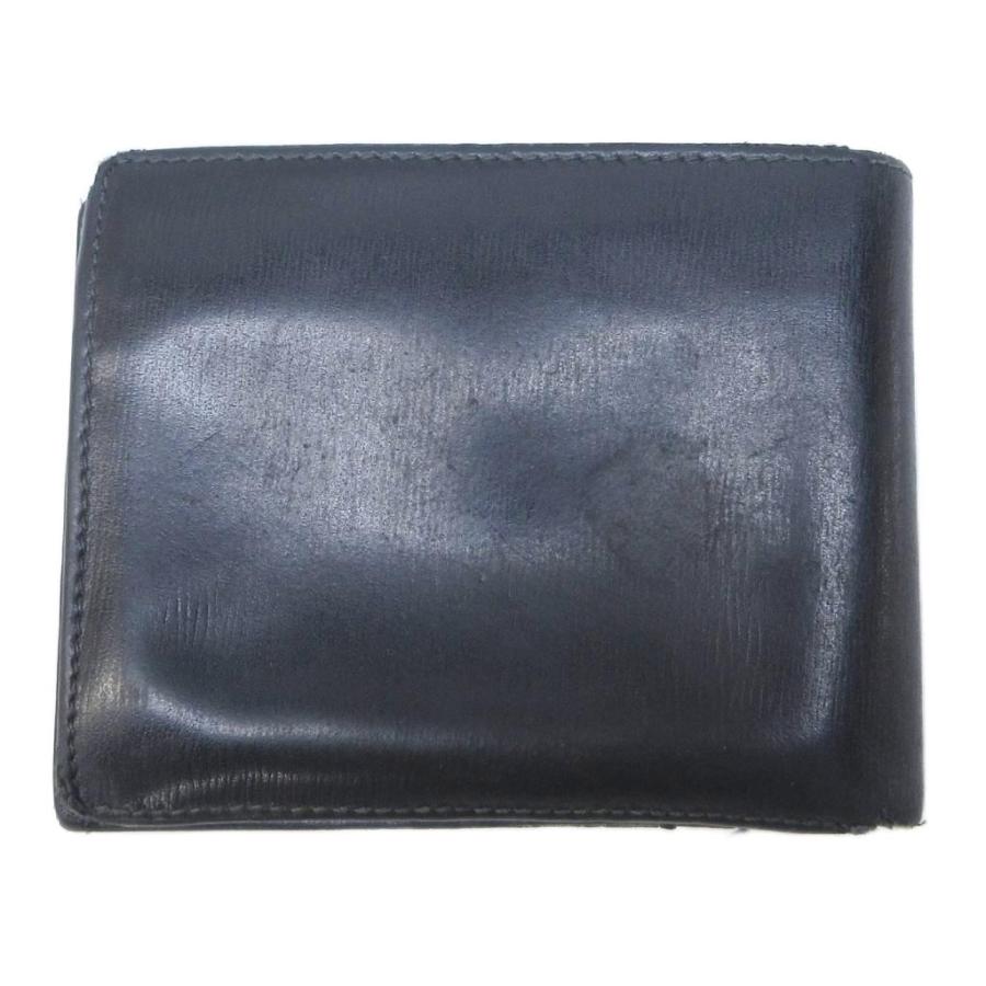 ヒューゴボス HUGO BOSS 二つ折り財布 ウォレット ロゴプレート レザー 黒 ブラック