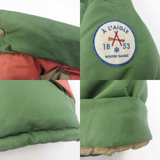 エーグル AIGLE ダウンジャケット ダウンコート ロゴ ワッペン フード