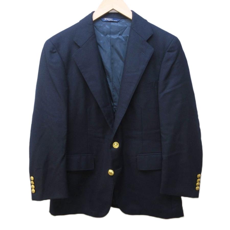 【中古】ポロ バイ ラルフローレン テーラードジャケット ブレザー ウール 金ボタン 総裏 2B 92AB4 紺 系 ■MNK3 POLO RALPH LAUREN（ポロ・ラルフローレン） ポロ バイ ラルフローレン