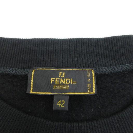 フェンディ ベロア ズッカ FFロゴ 刺繍 トレーナー スウェットシャツ 42 FENDI（フェンディ） FENDI maglia ベロア ズッカ FFロゴ 刺繍