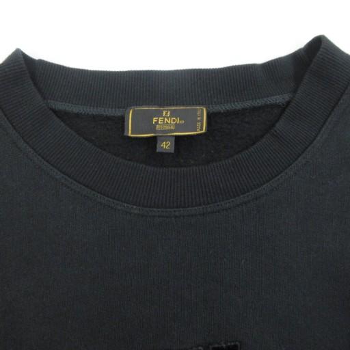 フェンディ ベロア ズッカ FFロゴ 刺繍 トレーナー スウェットシャツ 42 FENDI（フェンディ） FENDI maglia ベロア ズッカ FFロゴ 刺繍