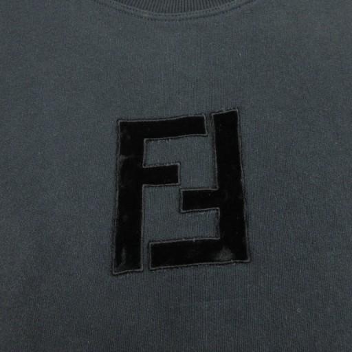 フェンディ ベロア ズッカ FFロゴ 刺繍 トレーナー スウェットシャツ 42 FENDI（フェンディ） FENDI maglia ベロア ズッカ FFロゴ 刺繍