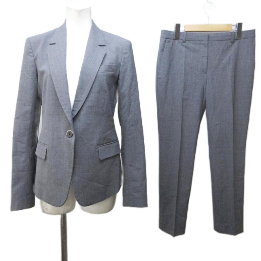 Theory ビジネスパンツスーツ サイズ2 グレー theory（セオリー） セットアップ スーツ 上下 ウール ストレッチ