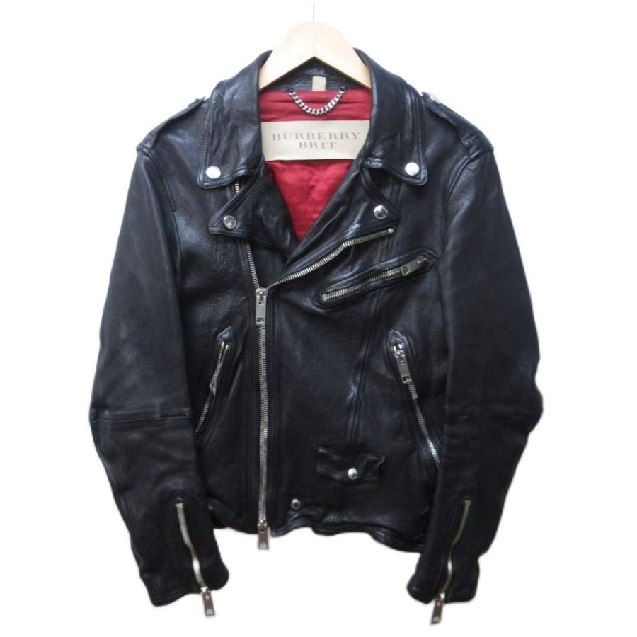 【大特価】　Burberry バーバリー　ライダースジャケット　羊革　Mサイズ バーバリーブリット BURBERRY BRIT ライダースジャケット レザー