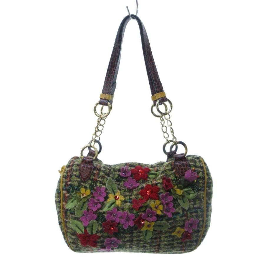 ETRO（エトロ） ツイード フローラル アップリケ ハンドバック トート