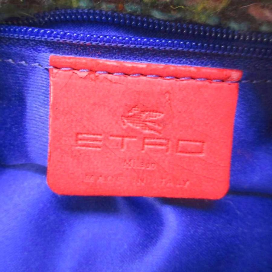 ETRO（エトロ） ツイード フローラル アップリケ ハンドバック トート  