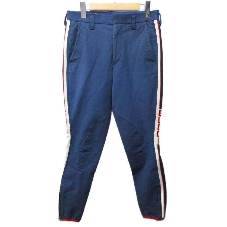 GUCCI（グッチ） サイドラインロゴ ギャバジン ストレッチパンツ 側章
