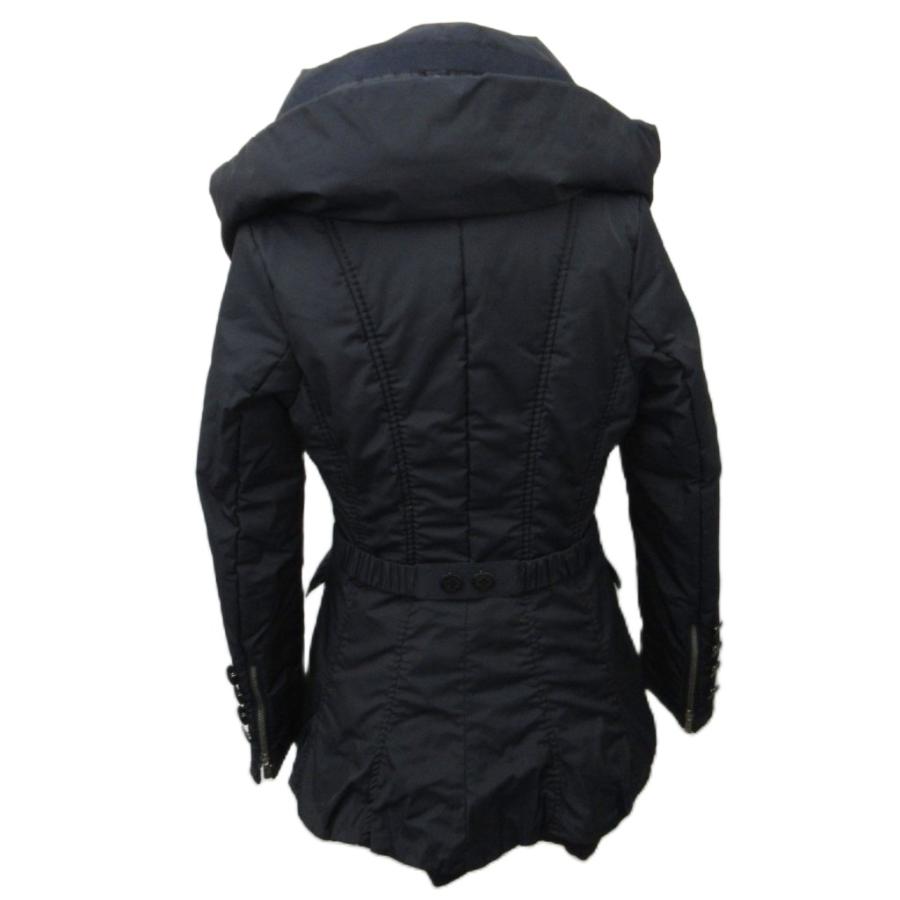 HANAE MORI　ハナエモリ　ダウンコート　ロング　黒　腰ベルト　レディース HANAE MORI ハナエモリ ダウンコート ベルト ロング L 40