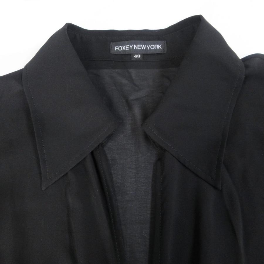 フォクシーニューヨーク 美品 シースルー ブラウス リボン シアー ボレロ 40 フォクシーニューヨーク FOXEY NEW YORK 美品 シースルー ブラウス