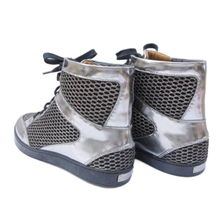 ジミーチュウ JIMMY CHOO スニーカー ハイカット レザー 切替 メッシュ 