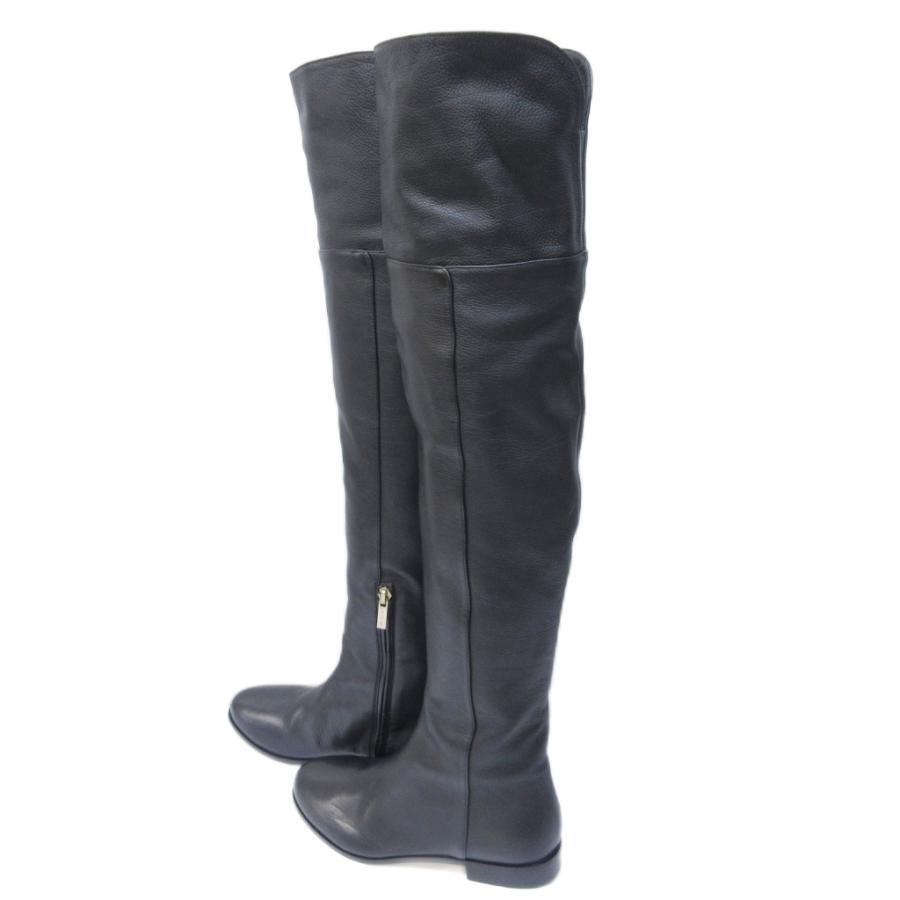 ジミーチュウ JIMMY CHOO 美品 ニーハイブーツ レザー サイドジップ