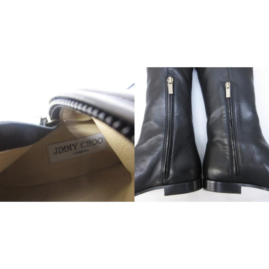 ジミーチュウ JIMMY CHOO 美品 ニーハイブーツ レザー サイドジップ