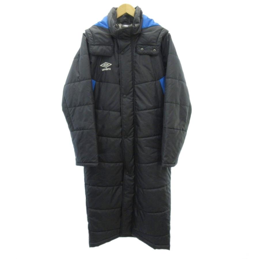 アンブロ UMBRO 美品 ベンチコート ジャケット ロング 紺 ネイビー S
