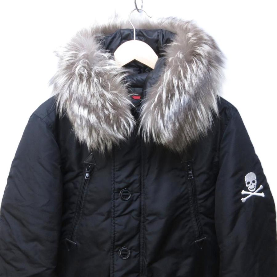 【未使用に近い】ラブレス　ダウンジャケット　フォックスファー　スカル　黒色　S ラブレス LOVELESS シルバーフォックスファー ホワイトグースダウン