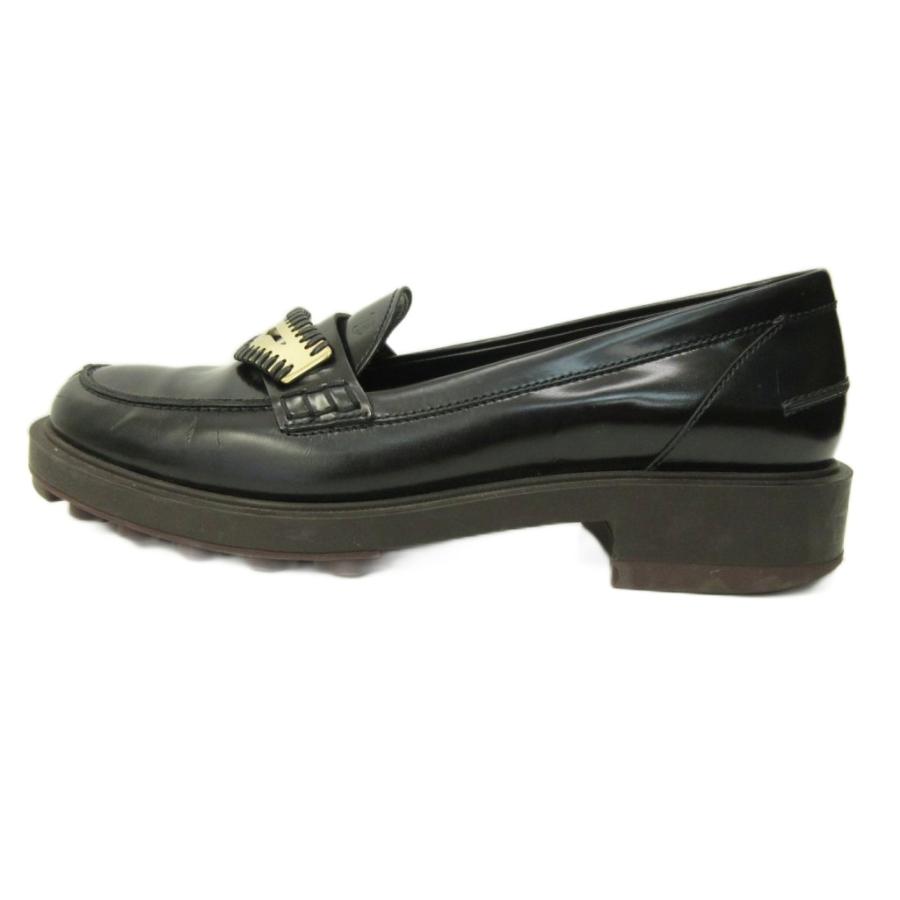トッズ TOD'S コインローファー シューズ プレート レザー 37 24.0cm