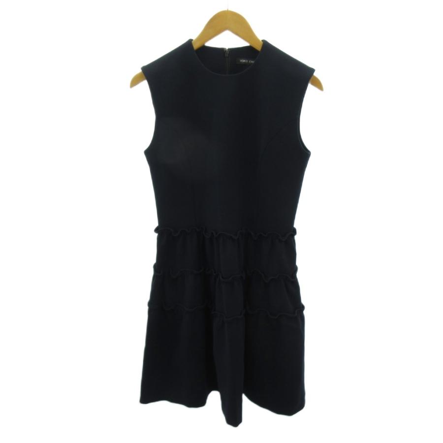 ヨーコチャン YOKO CHAN ワンピース ティアード ノースリーブ ひざ丈