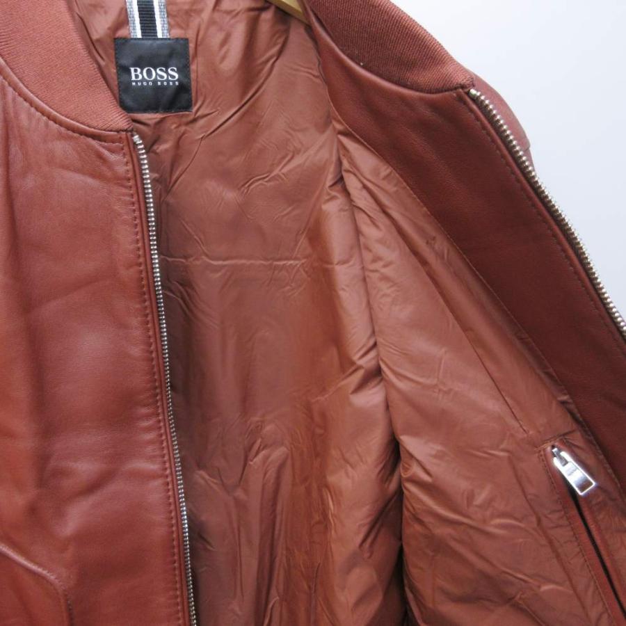 ヒューゴボス HUGO BOSS ラムレザー ライダースジャケット ブルゾン 羊