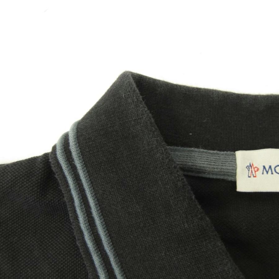 □ a966 MONCLER【モンクレール】 ポロシャツ ロゴ 刺繍 ブラック