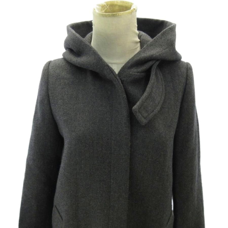 セオリーリュクス 23AW コート フード ウール ロング丈 38 グレー