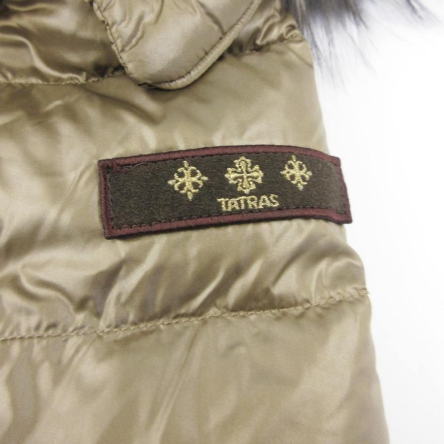 タトラス TATRAS ダウンコート ジャケット ナイロン フード ラクーンファー ロング 03 約L ベージュ 系 LTA5AL4425 IBO89 レディース_5