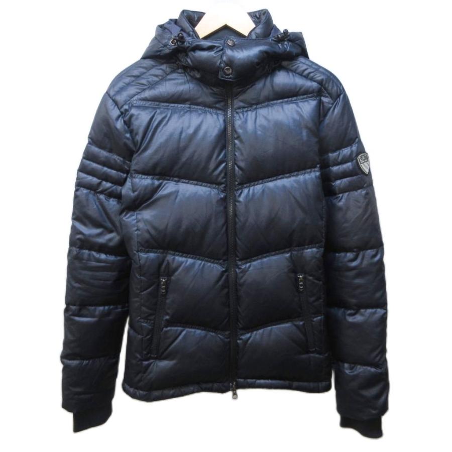 EMPORIO ARMANI フード付きダウンコート 16A ネイビー 【公式通販】