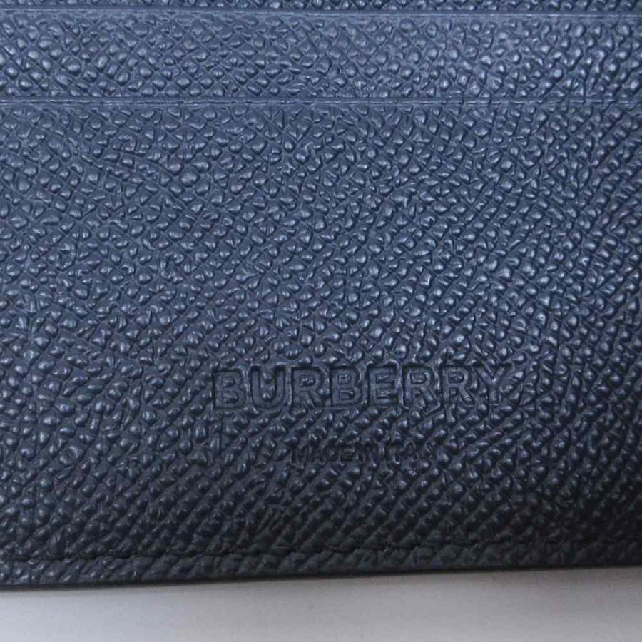 BURBERRY（バーバリー） 二つ折り財布 ウォレット ロゴ レザー 紺