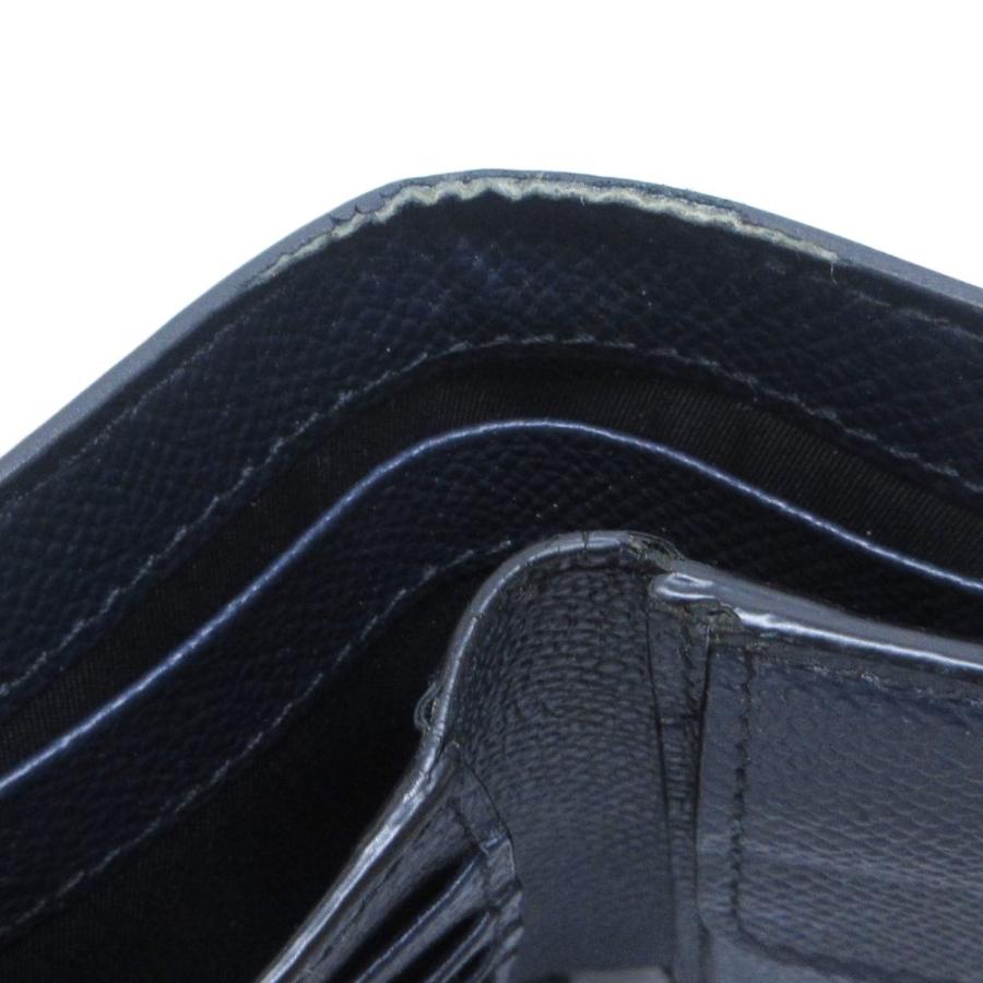 BURBERRY（バーバリー） 二つ折り財布 ウォレット ロゴ レザー 紺
